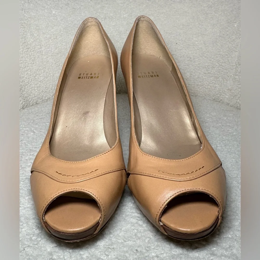Stuart Weitzman Overit women’s high heels pumps tan brown nude neutral classic 8
